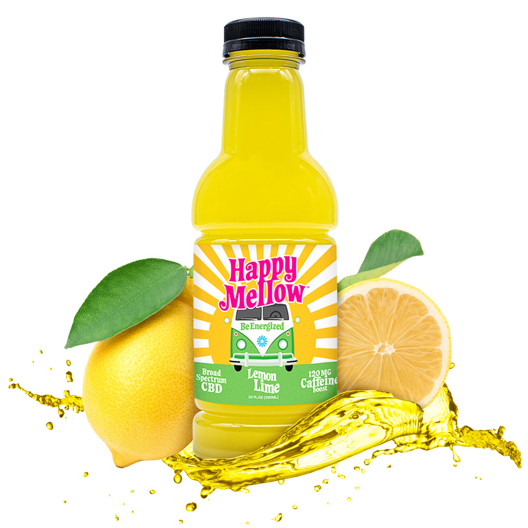 6-pack of Happy Mellow Be Energized Lemon Lime with Caffeine & Vitamin D-3